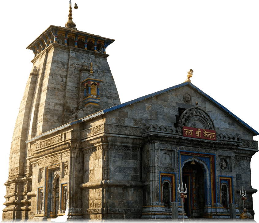 The Kedarnath temple rising from Himalayan rock